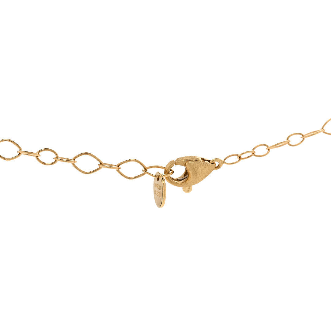 18K Yellow Gold Lunaria 5 Leaf Necklace