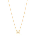 Lacquered Gold Pop H Pendant Necklace Marron Glace