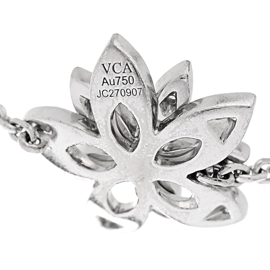 18K White Gold Diamond Mini Lotus Openwork Bracelet