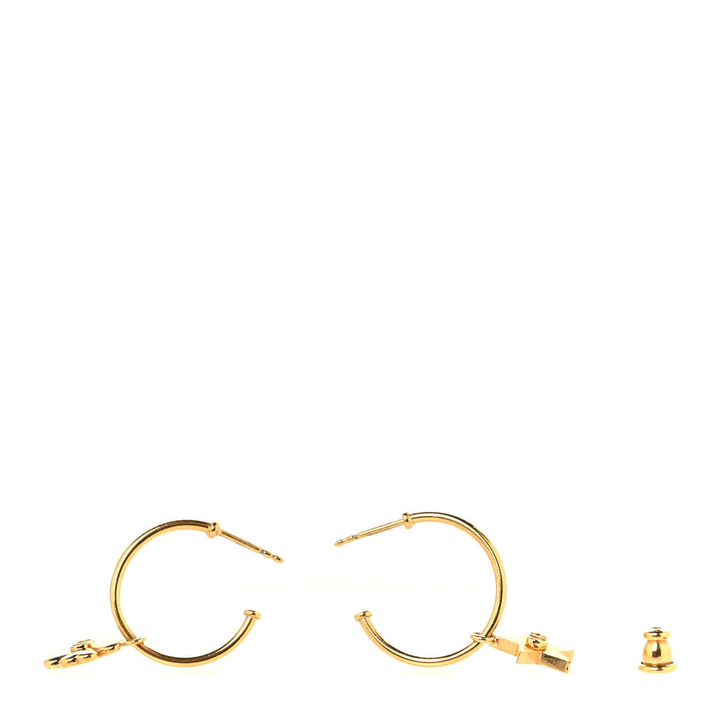 Metal Star Clover Hoop Earrings Gold
