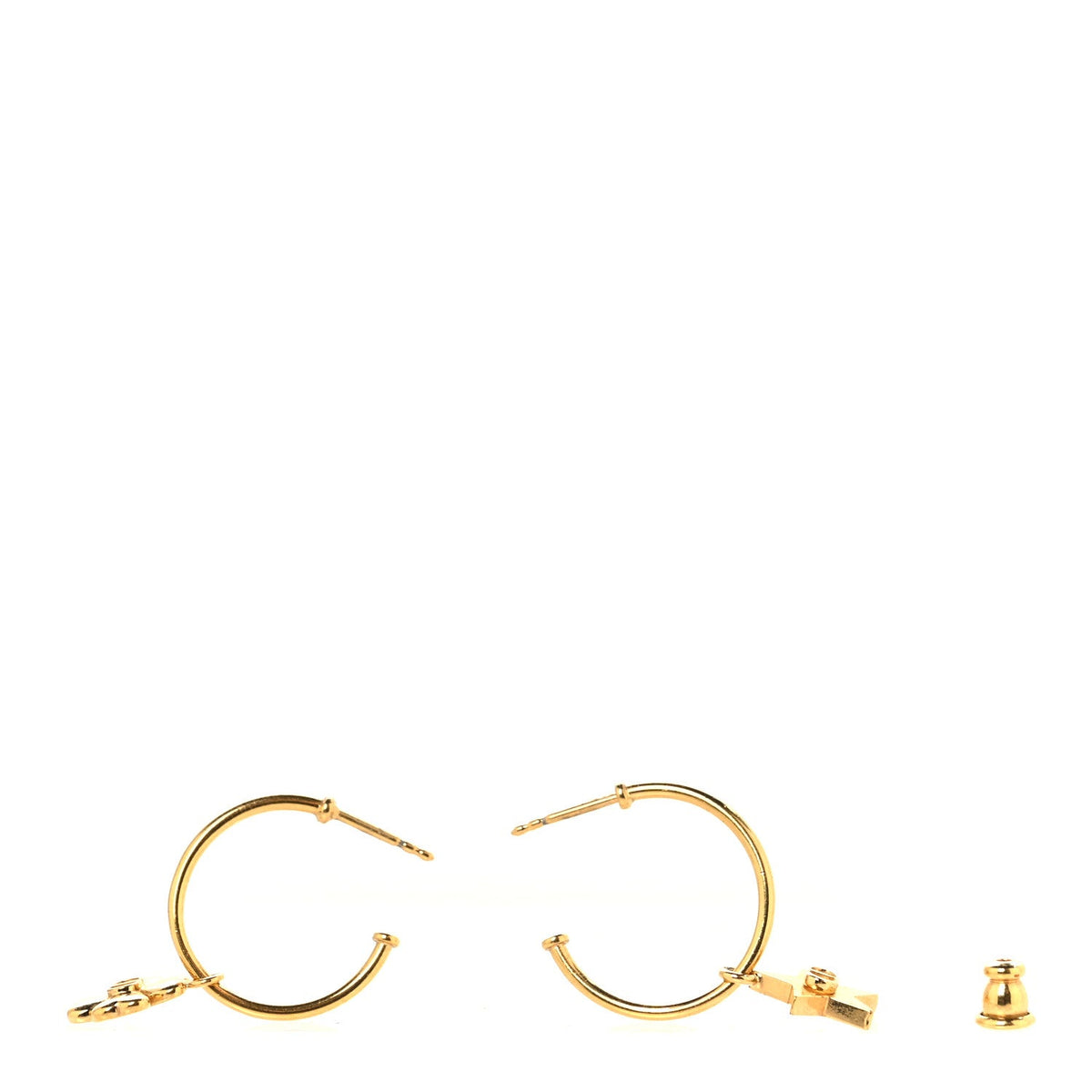 Metal Star Clover Hoop Earrings Gold