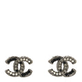 Ruthenium Crystal CC Earrings Black