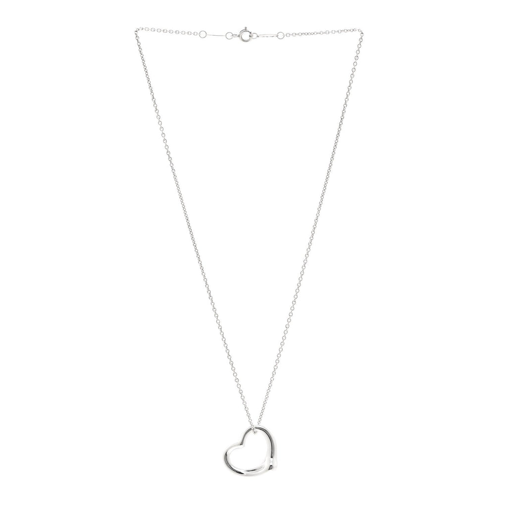 Sterling Silver 22mm Elsa Peretti Open Heart Pendant Necklace
