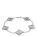 18K White Gold 5 Motifs Guilloche Vintage Alhambra Bracelet