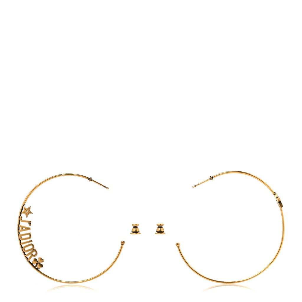 Metal J Adior Hoop Earrings Aged Gold