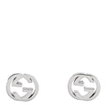 18K White Gold Interlocking G Stud Earrings