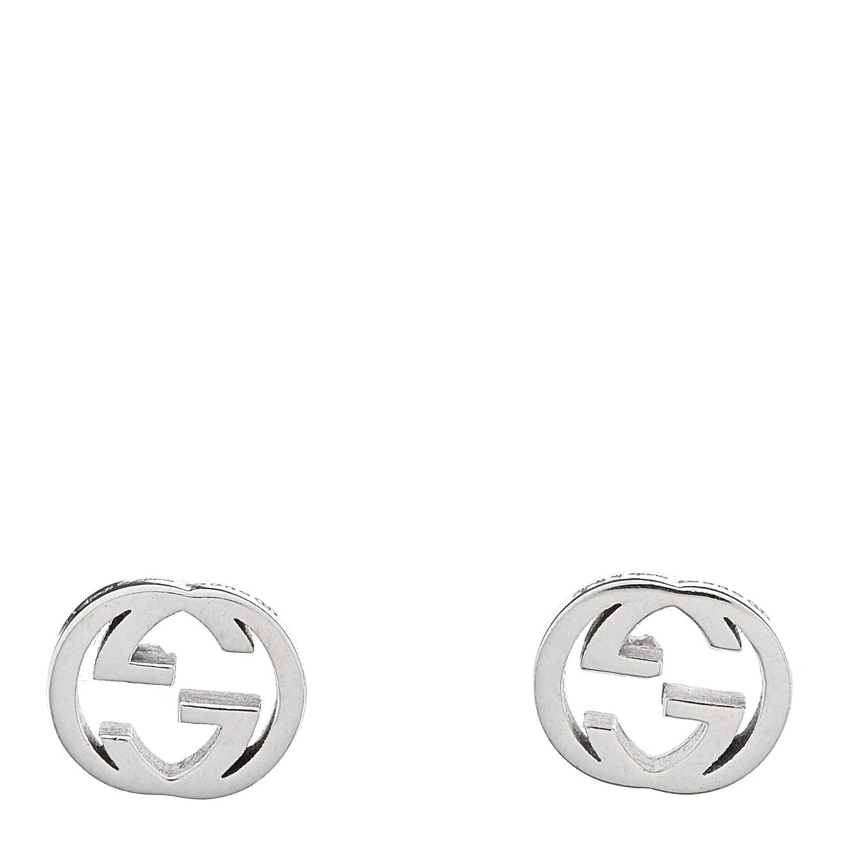 18K White Gold Interlocking G Stud Earrings