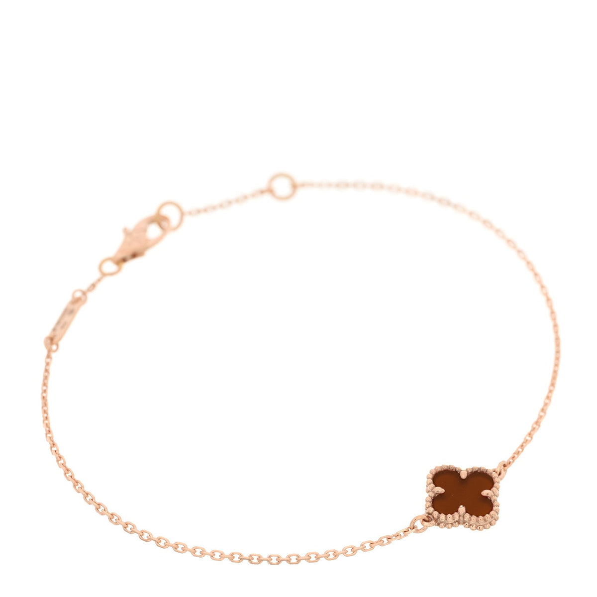 18K Rose Gold Carnelian Sweet Alhambra Bracelet