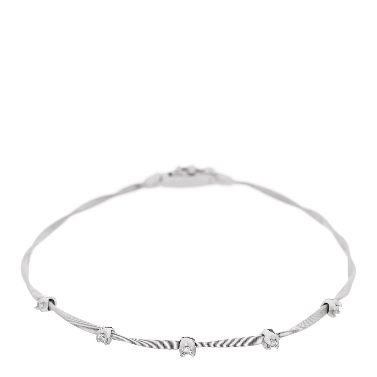 18K White Gold Diamond Marrakech Twisted Coil Bracelet