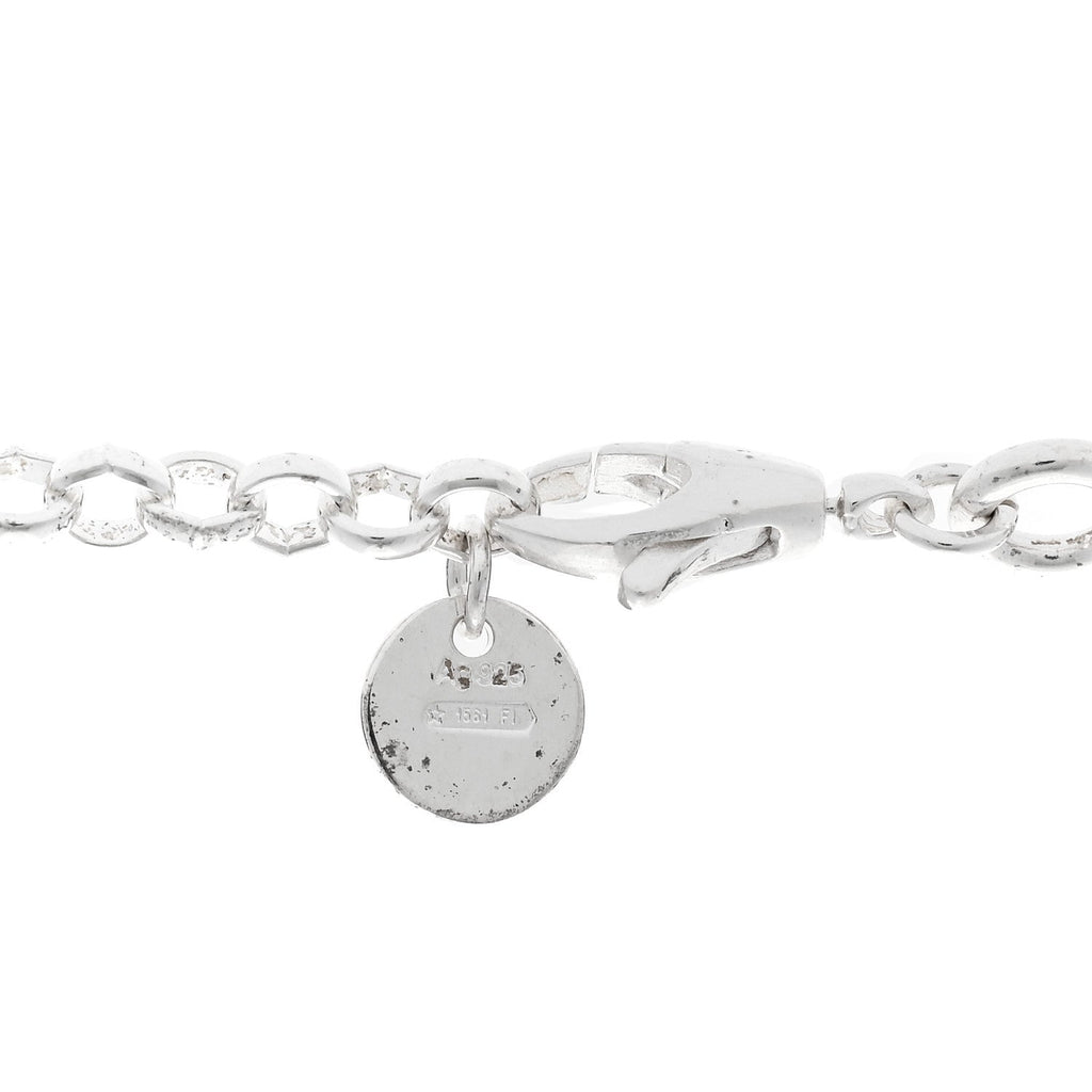 Sterling Silver Interlocking GG Pendant Beaded Necklace