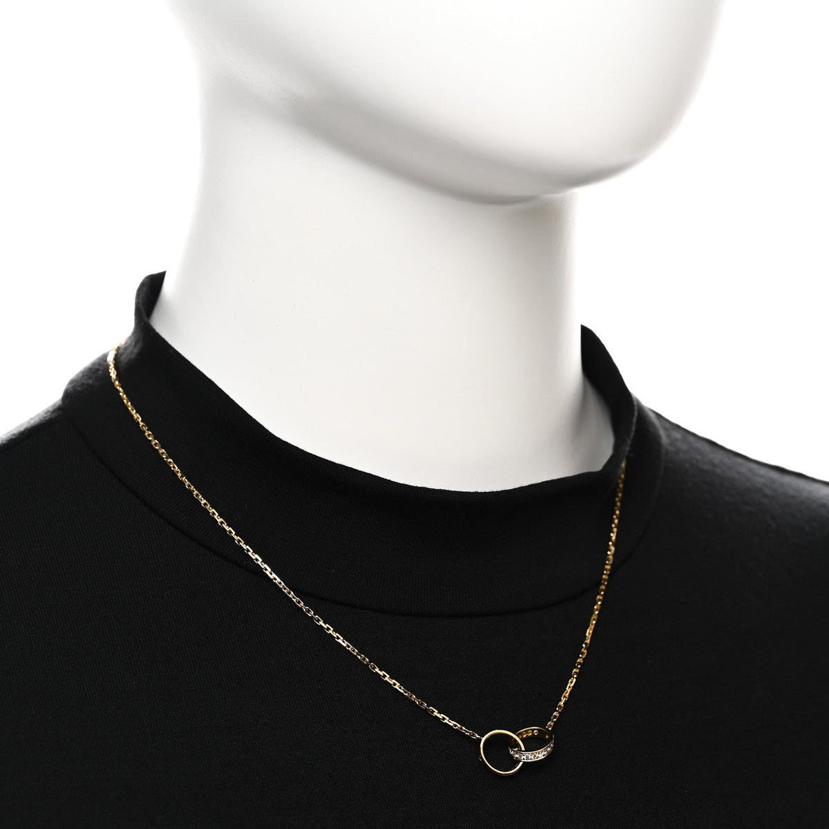 18K Yellow Gold Diamond Interlocking LOVE Necklace