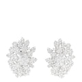 18K White Gold Diamond 9.28ctw Cluster Earrings