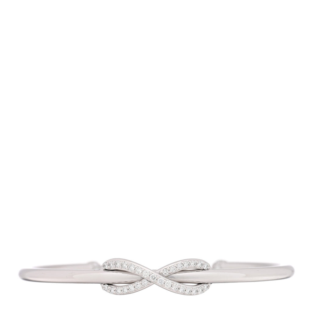 18K White Gold Diamond Infinity Cuff Bracelet
