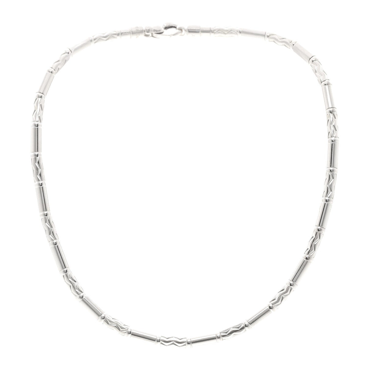 Sterling Silver Aztec Zig Zag Necklace