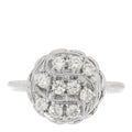 14K White Gold Diamond .40ctw Round Cocktail Ring 53 6.5