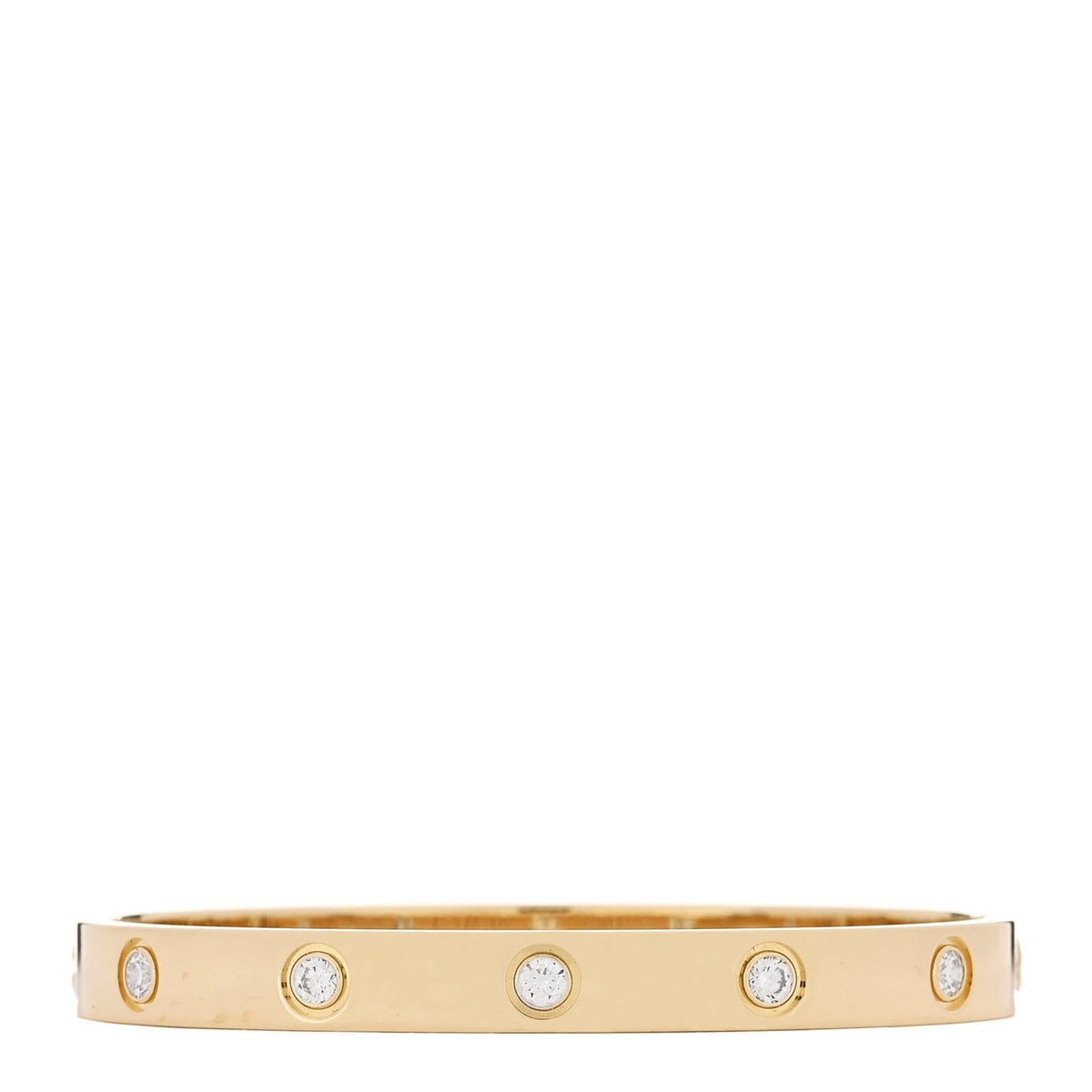 18K Yellow Gold 10 Diamond LOVE Bracelet 16