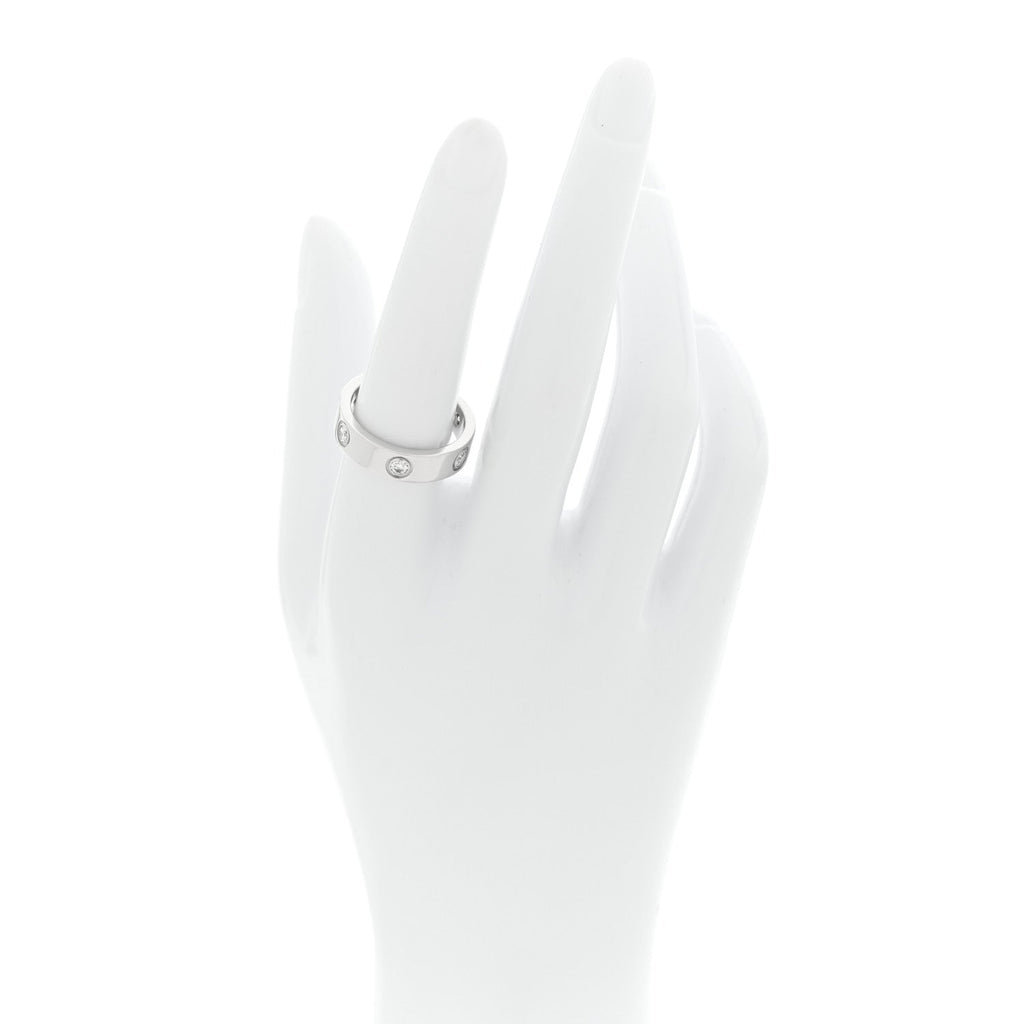 18K White Gold Gold 6 Diamond 5.5mm LOVE Ring 56 7.5