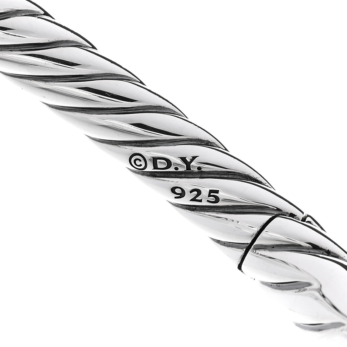 Sterling Silver Diamond 17mm Pure Form Smooth Bangle Bracelet