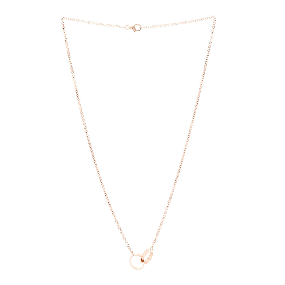 18K Pink Gold Interlocking LOVE Necklace
