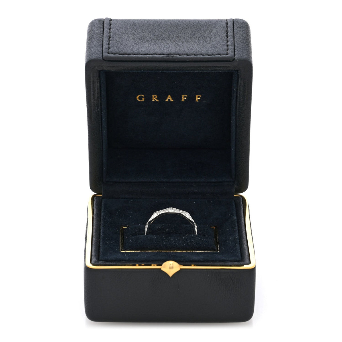 18K White Gold Diamond Laurence Graff Signature Band Ring 57 7.75
