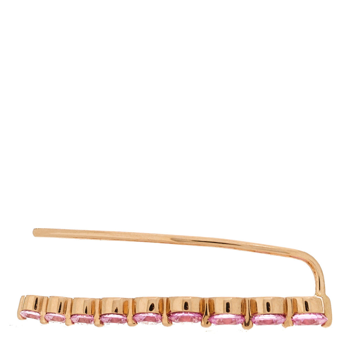 18K Rose Gold Pink Sapphire Single Floating Earring