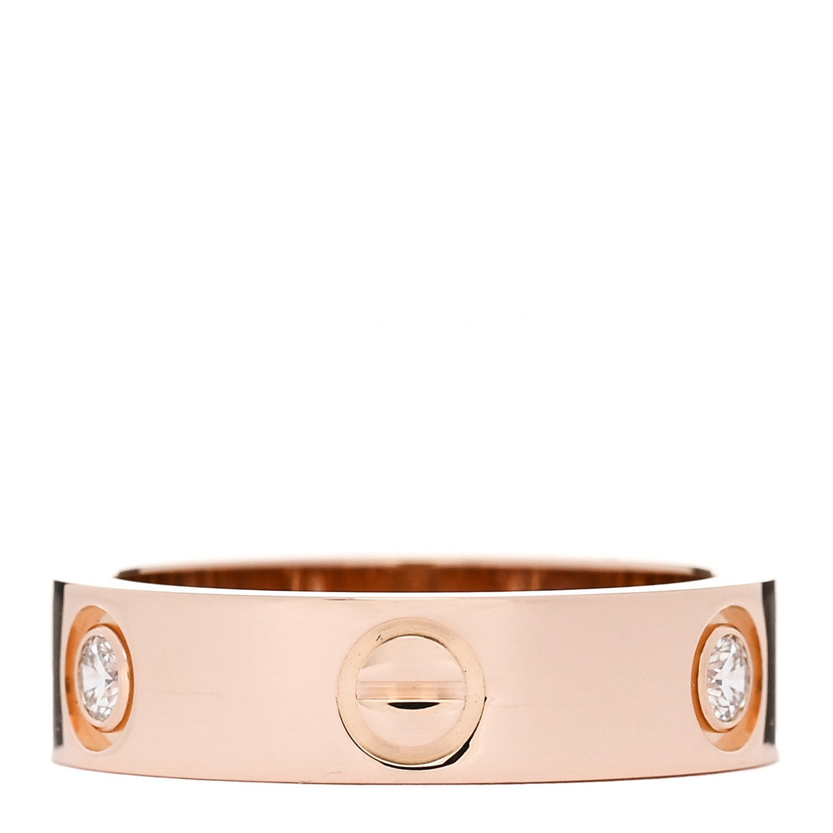 18K Pink Gold 3 Diamond LOVE Ring 55 7.25