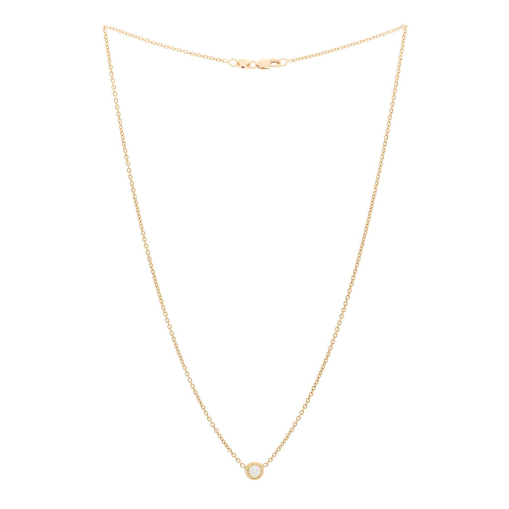 18K Yellow Gold Diamond .19ct Diamonds By The Inch Solitaire Necklace