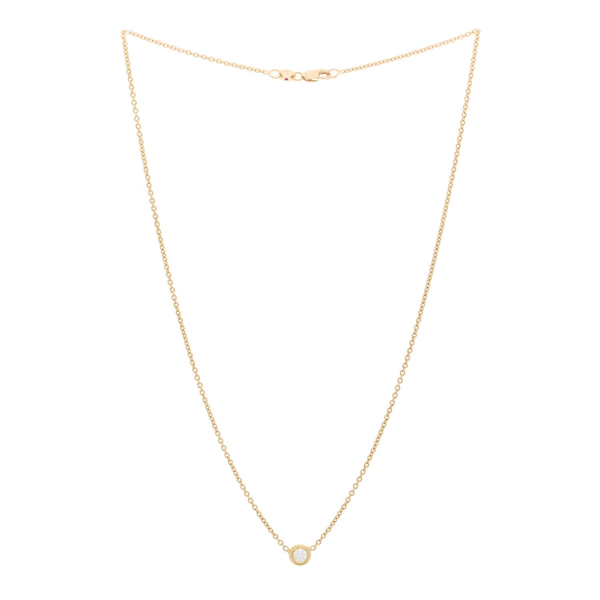 18K Yellow Gold Diamond .19ct Diamonds By The Inch Solitaire Necklace
