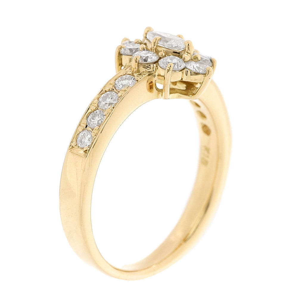 18K Yellow Gold Diamond .19ctw Floral Ring 54 7