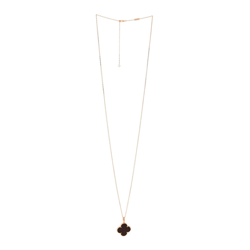 18K Rose Gold Letterwood Magic Alhambra Long Necklace
