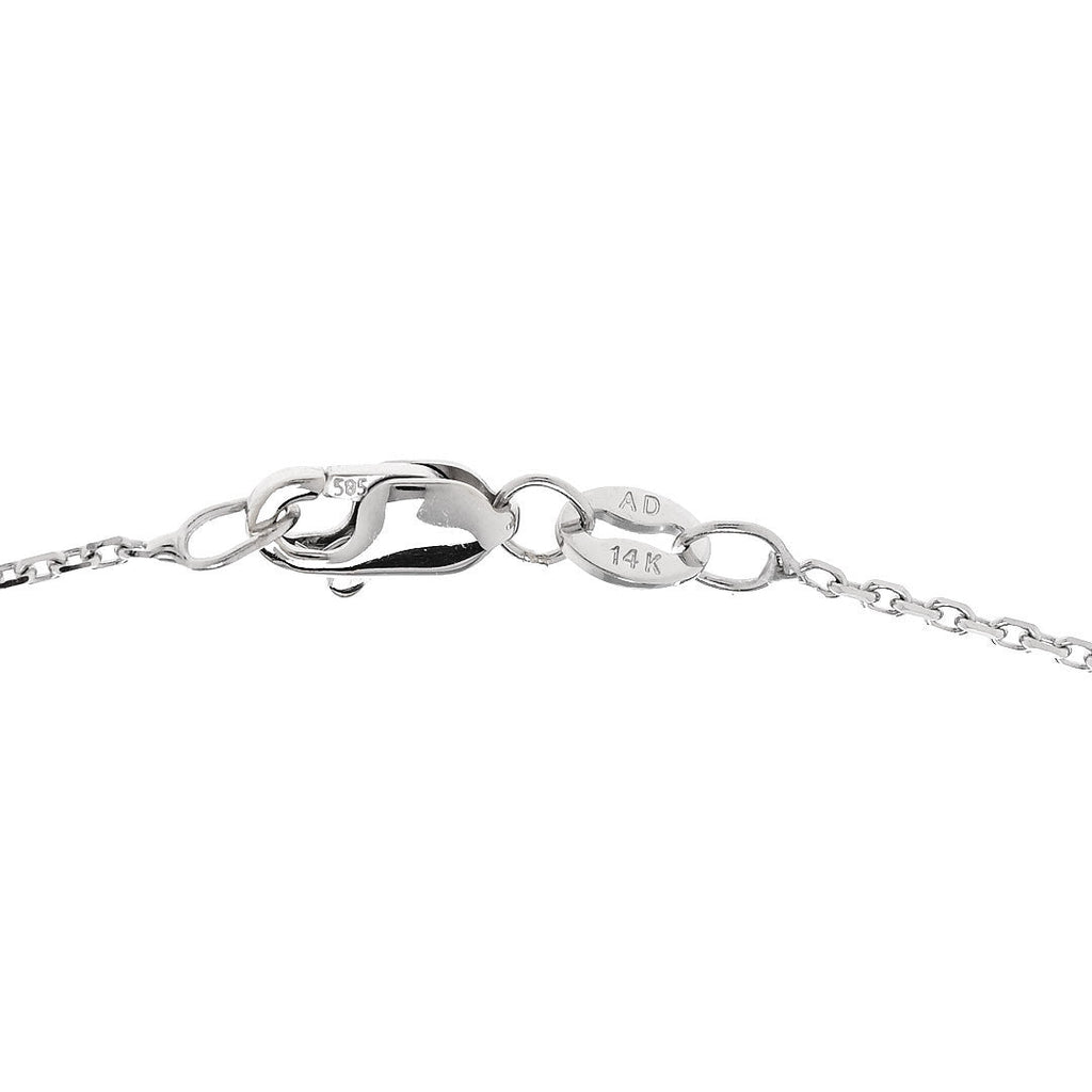 14K White Gold Diamond .80ctw Graduated Station Necklace