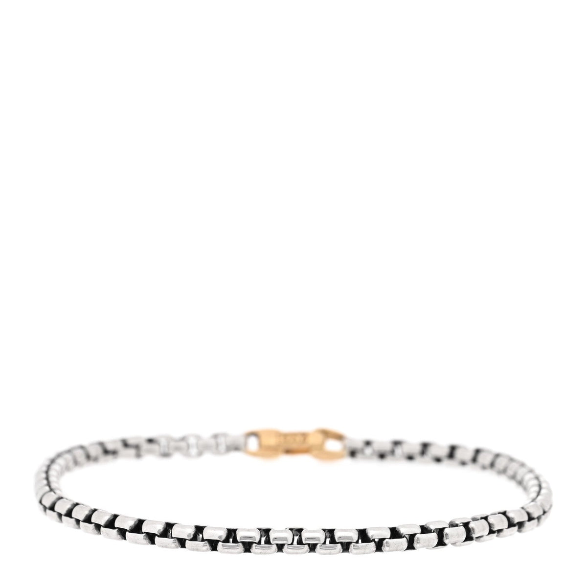 Sterling Silver 14K Yellow Gold 4mm DY Bel Aire Box Chain Bracelet