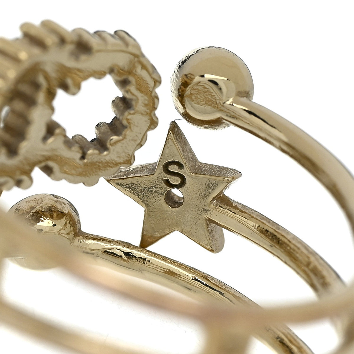 Metal Crystal Shiny-D Ring S Gold