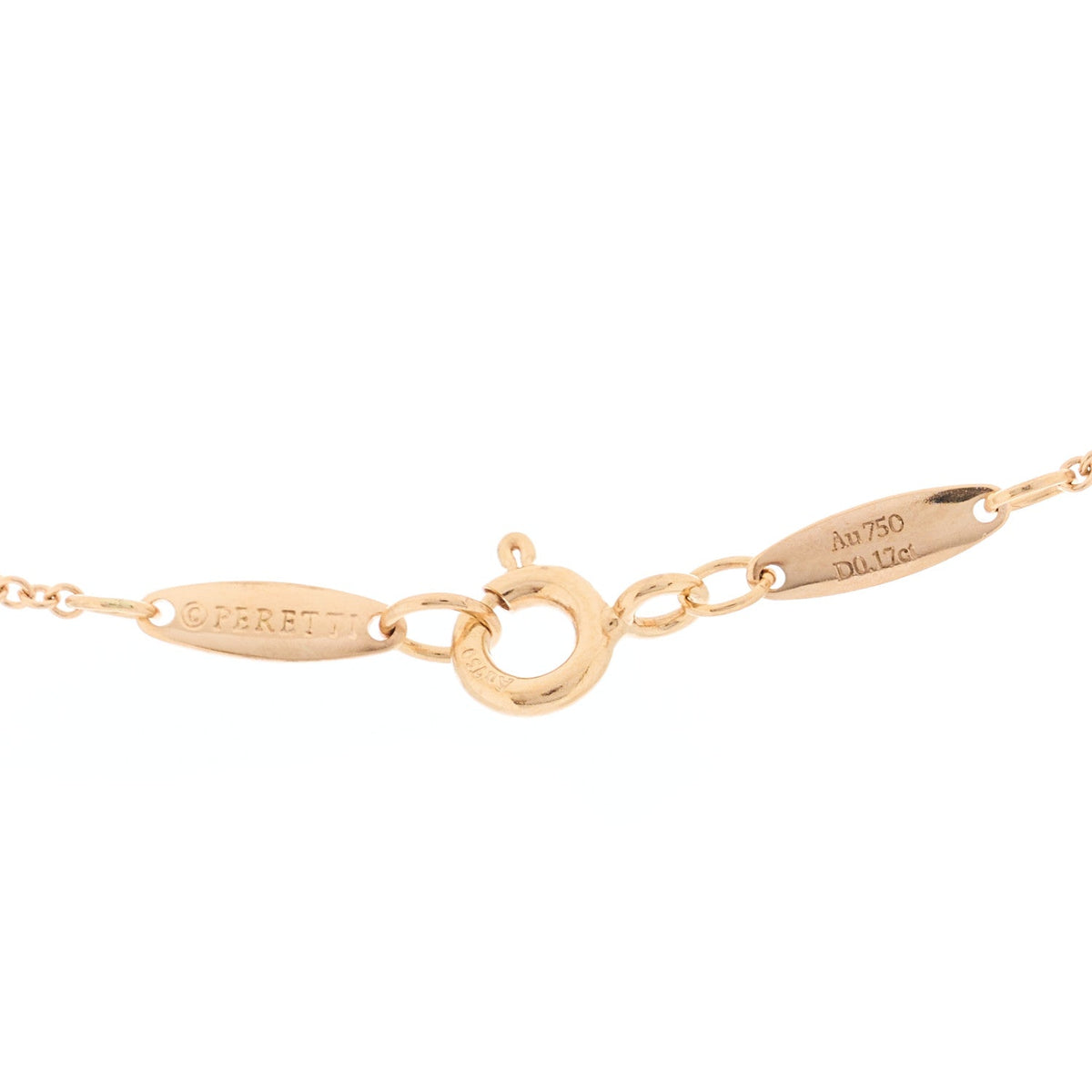 18K Rose Gold Diamond .17ct Elsa Peretti Diamonds by the Yard Pendant Necklace