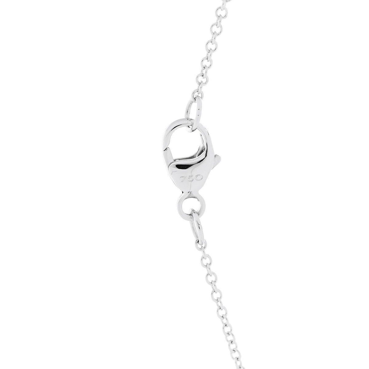 18K White Gold Black Diamond Cushion Pendant Necklace