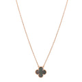 18K Rose Gold Gray Mother of Pearl Vintage Alhambra Pendant Necklace
