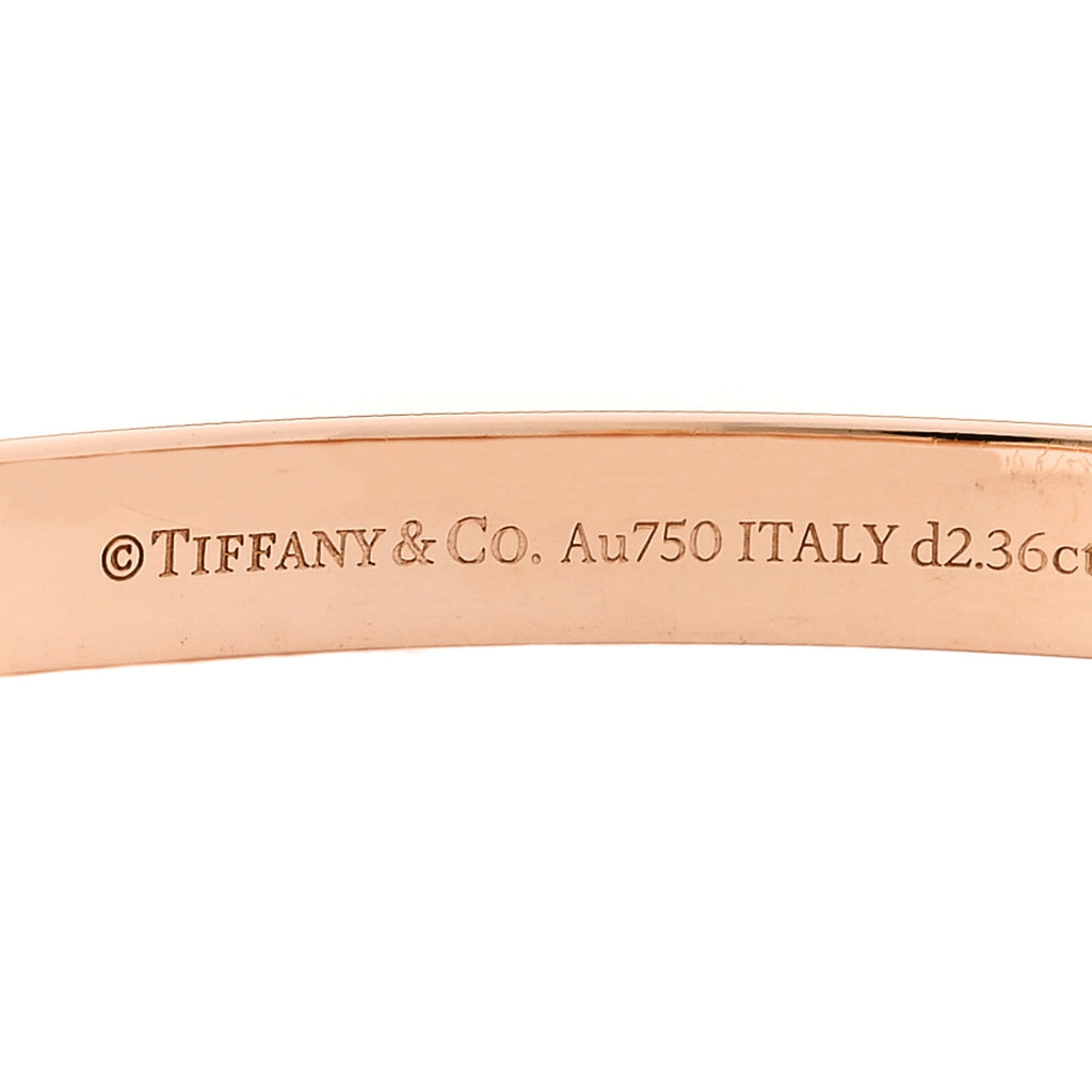 18K Rose Gold Diamond Wide T1 Hinged Bangle Bracelet
