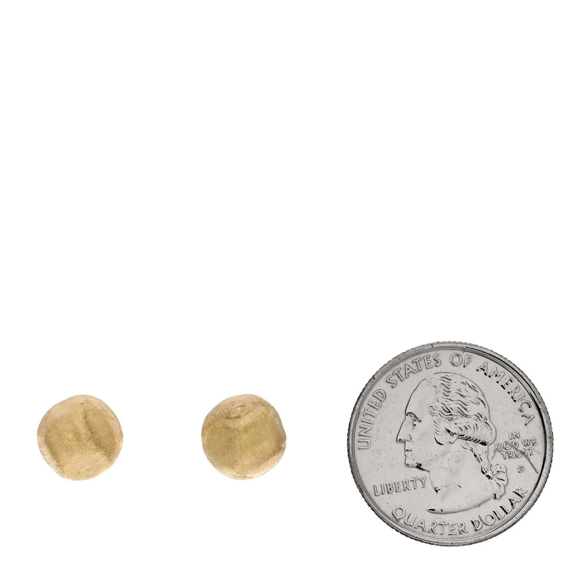18K Yellow Gold Africa Round Stud Earrings
