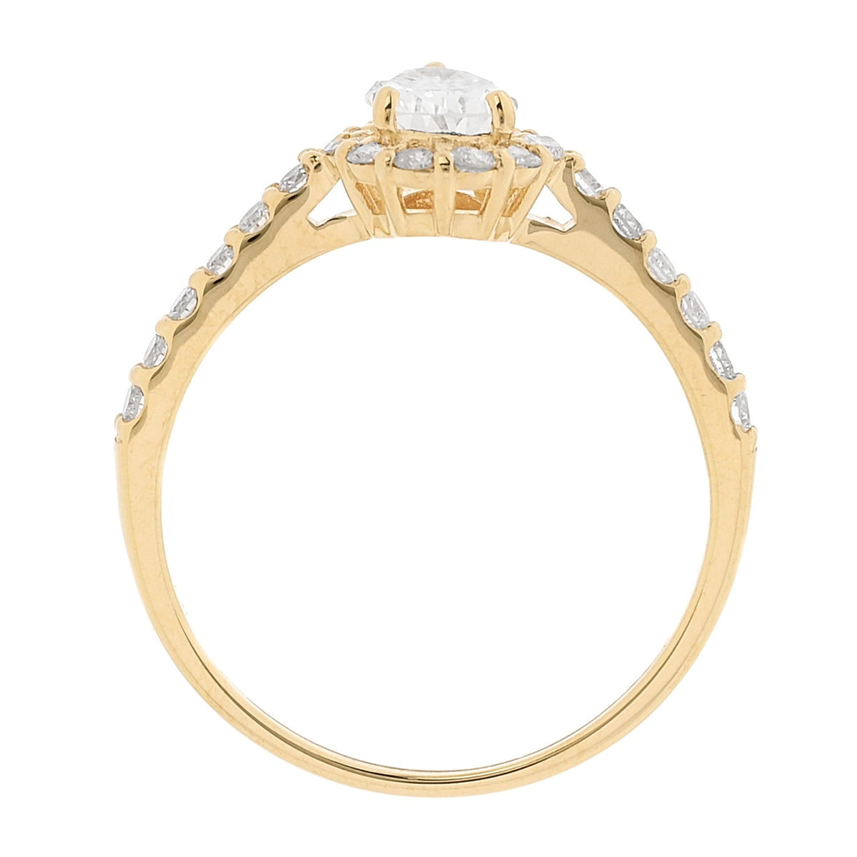 18K Yellow Gold Diamond .53ctw Pear Cut Engagement Ring  53 6.25