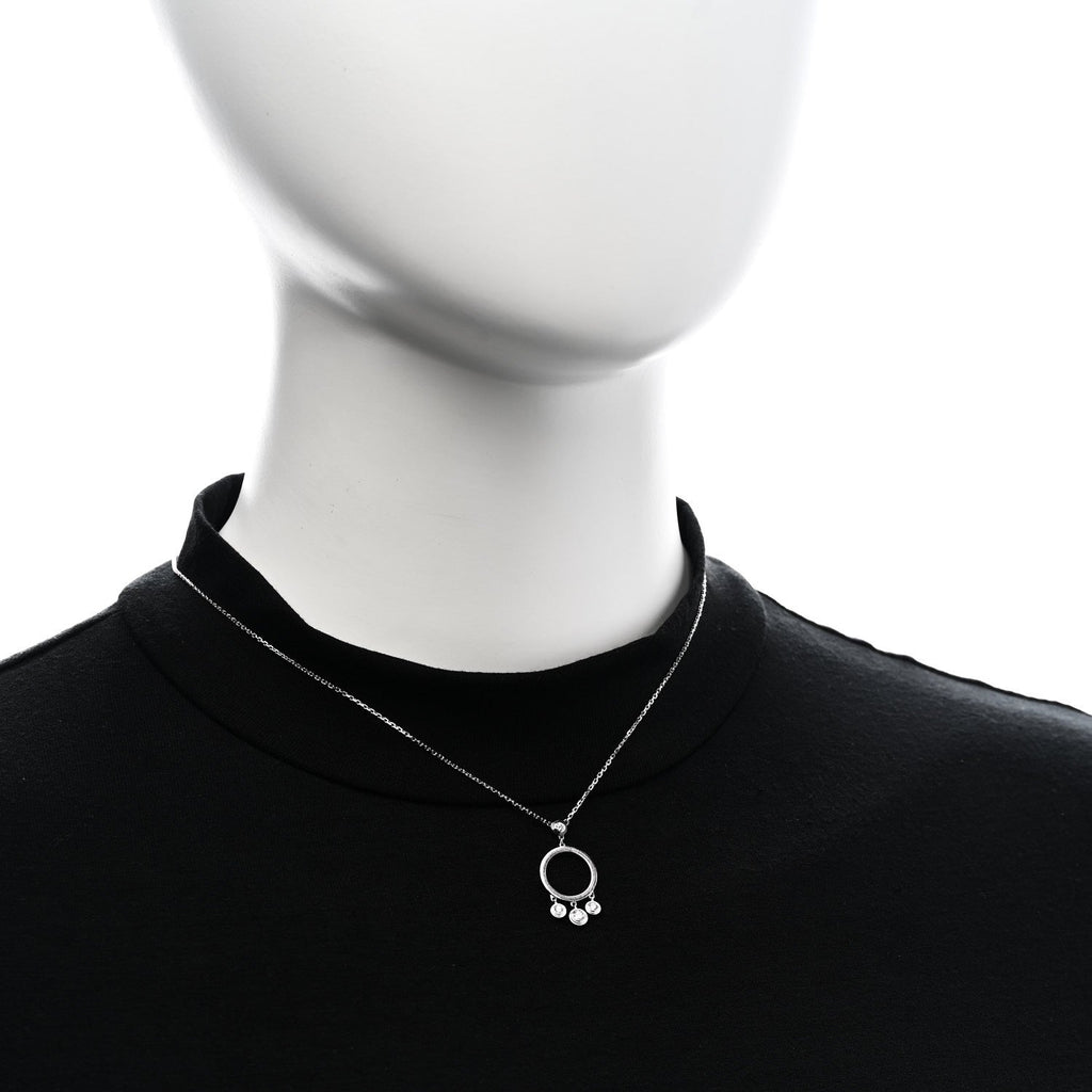 18K White Gold Diamond Legers Drop Necklace