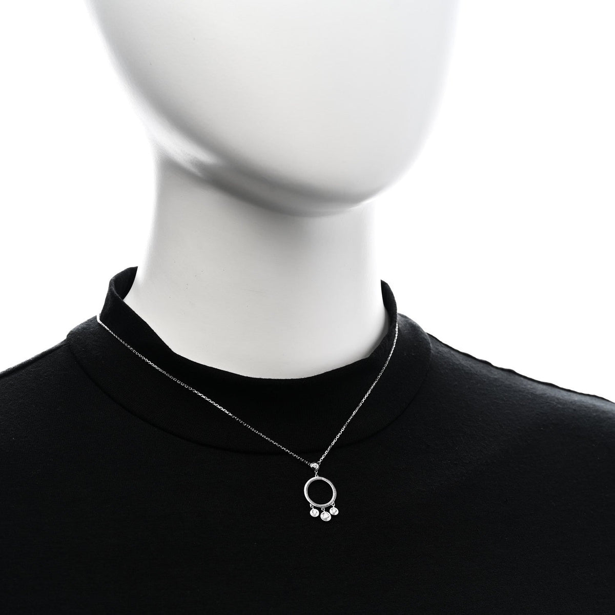 18K White Gold Diamond Legers Drop Necklace