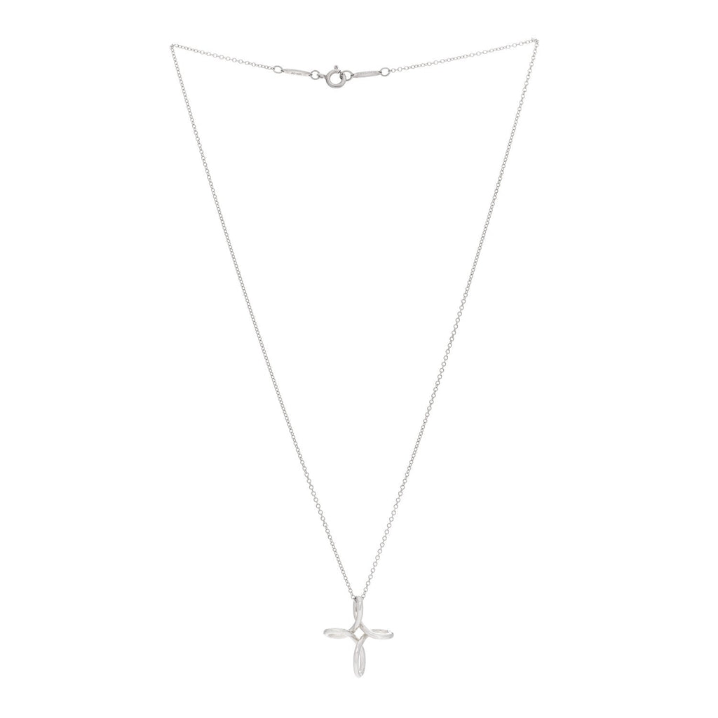 Sterling Silver Elsa Peretti Infinity Cross Pendant Necklace