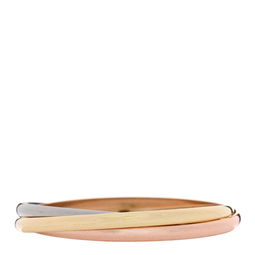 18K Pink Yellow White Gold 4.4mm Trinity Bangle Bracelet