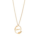 Metal Script Logo Necklace Gold