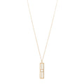 18K Rose Gold Diamond Tiffany T Two Open Vertical Bar Pendant Necklace