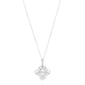 18K White Gold Diamond 1.48ctw Filigree Pendant Necklace