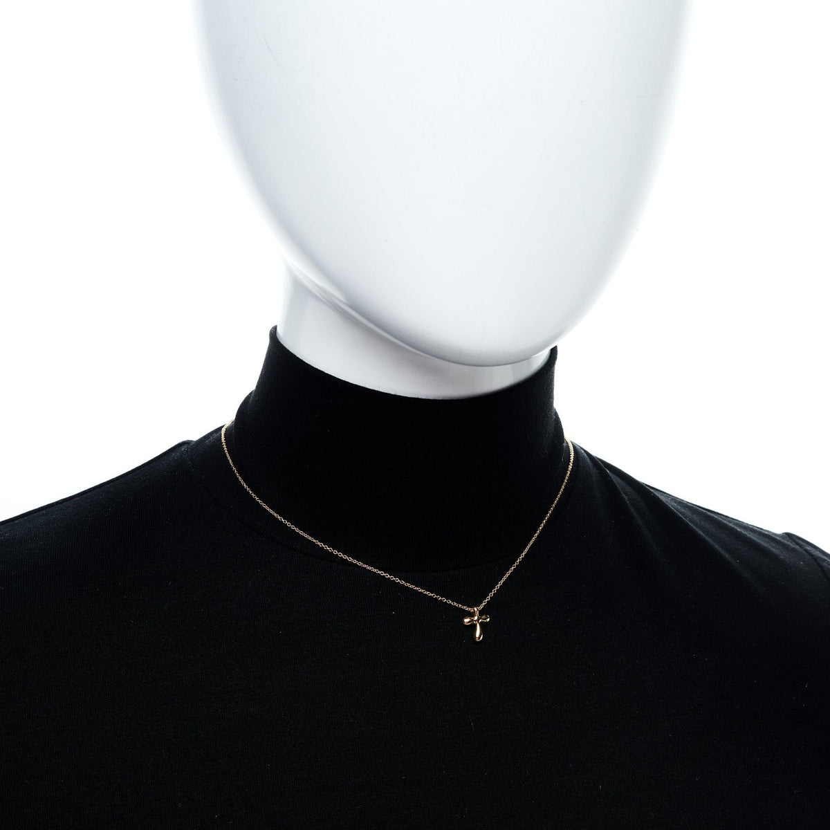 18K Rose Gold 12mm Elsa Peretti Cross Pendant Necklace