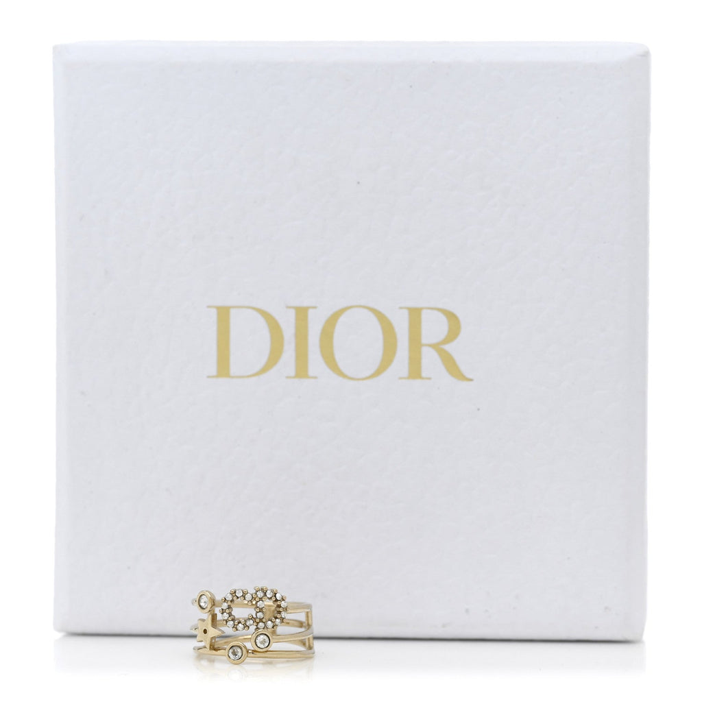 Metal Crystal Shiny-D Ring S Gold