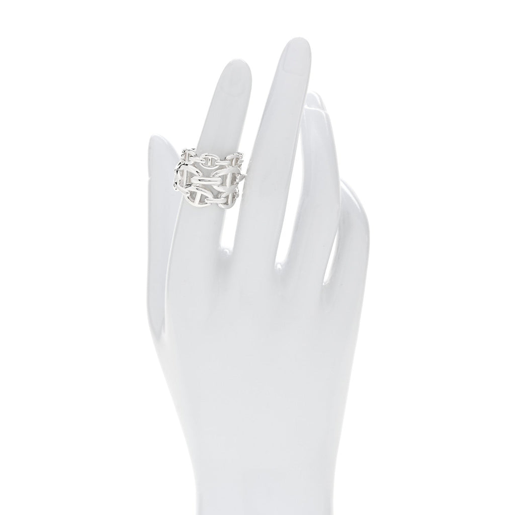 Sterling Silver GM Chaine d'Ancre Enchainee Band Ring 52 6