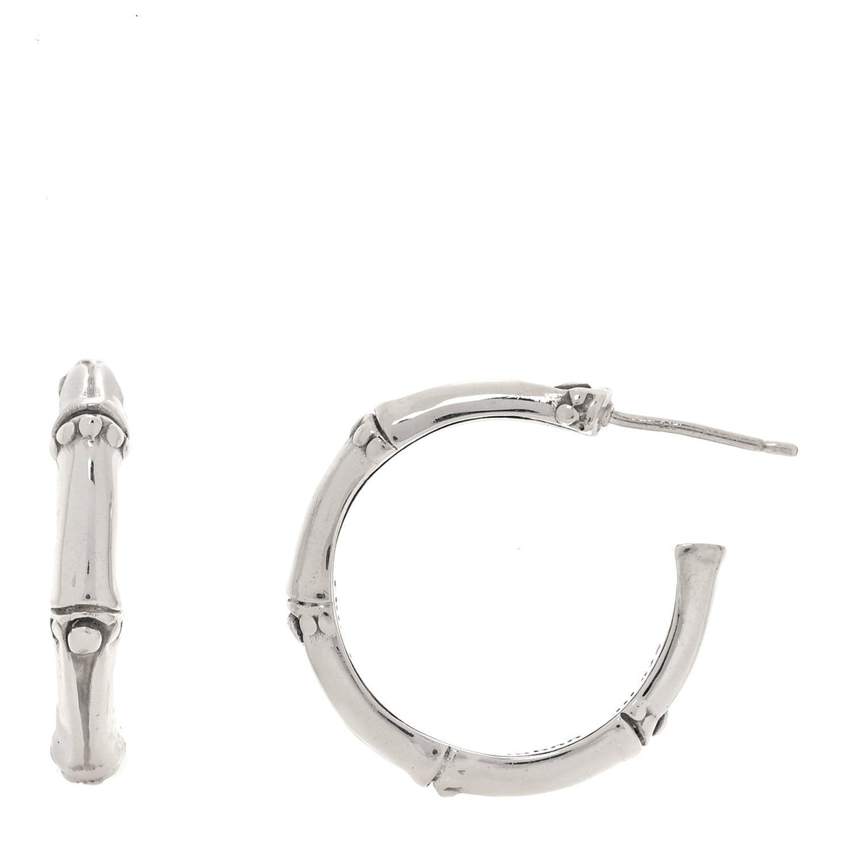 Sterling Silver Small Bamboo Hoop Earrings